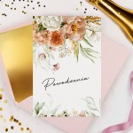 Personalizowana Botaniczna kartka na eleganckim papierze z polnymi kwiatami - Beige Roses